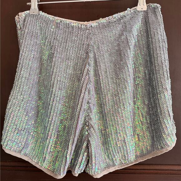 GLAMOROUS | Iridescent Sequin Shorts | Mermaid sequin Hot Pants | Size Small - Picture 4 of 6